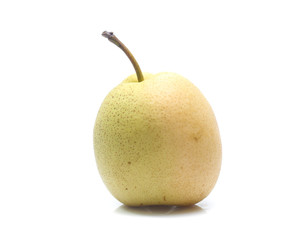 Chinese pear on white background,yellow