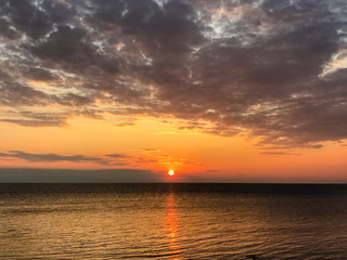 Sunset over the Aegean Sea in Greece