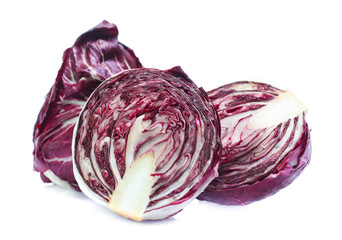 Fototapeta premium Radicchio, red salad isolated on white background