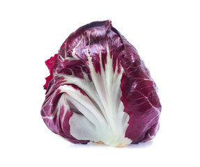 Radicchio, red salad isolated on white background