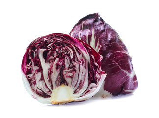 Radicchio, red salad isolated on white background