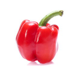 Red sweet pepper isolated on a white background