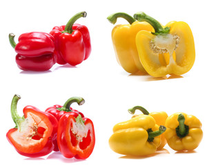 sweet pepper isolated on a white background (Mix, set , collection)