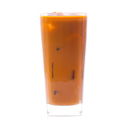 Iced Thai milk tea in glasses (thailand)