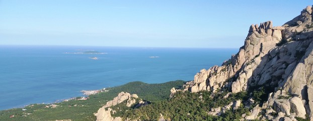 High vantage ocean ans land view 