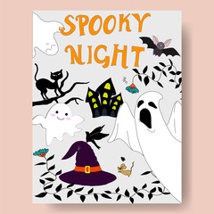 Cute spooky night halloween seasonal