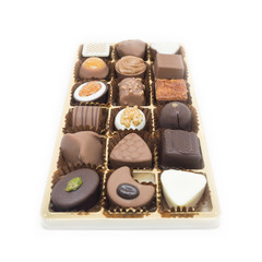 Fancy chocolate candies isolated on white