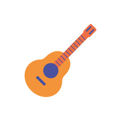 Isolated guitar instrument flat design