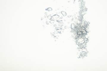 Fototapeta na wymiar The Bubbles in the water white background