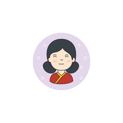 Isolated girl cartoon icon detailed design