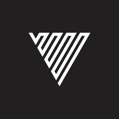 letter v stripes linear geometric fashion logo vector
