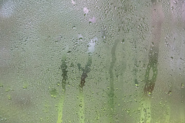 Water droplet on the window glass