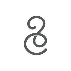 letter 2c ribbon curves loop logo vector