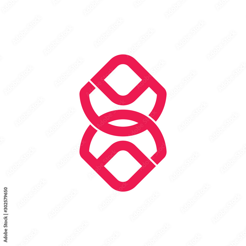 Poster linked linear chain abstract logo vector