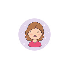 Isolated girl cartoon icon detailed design