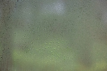 Water droplet on the window glass