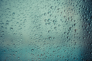 Water droplet on the window glass