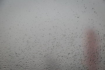 Water droplet on the window glass