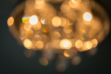 Fototapeta premium Blur of golden luxury bokeh
