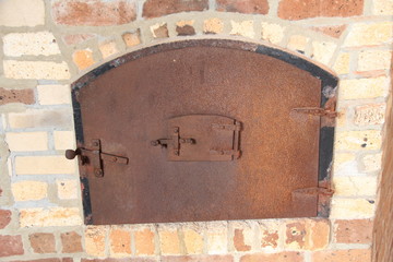 Old kitchen fire oven door