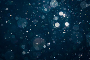 Abstract blue light blur bokeh circles