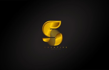 Golden Letter S Modern Stylized Font Logotype