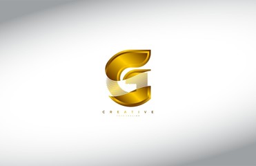 Golden Letter G Modern Stylized Font Logotype