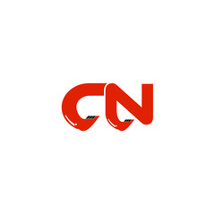 Fototapeta premium CN Letter Logo Design with Excavator Creative Modern Trendy