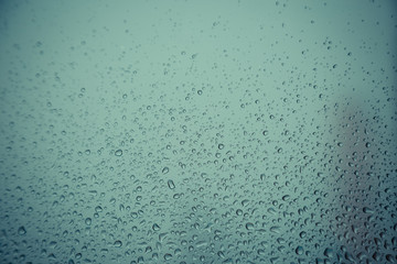 Water droplet on the window glass