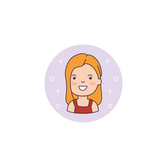 Obraz premium Isolated girl cartoon icon detailed design