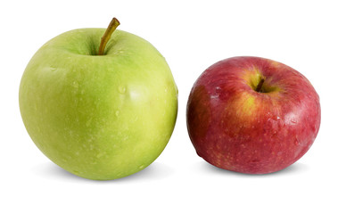 Red and Green Apples Isolated on White Background with Clipping Path
