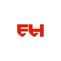 FH Letter Logo Design with Excavator Creative Modern Trendy