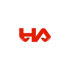 HA Letter Logo Design with Excavator Creative Modern Trendy