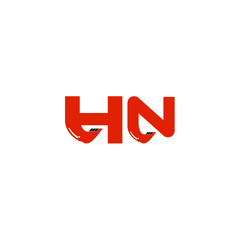 HN Letter Logo Design with Excavator Creative Modern Trendy