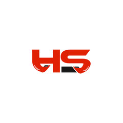 HS Letter Logo Design with Excavator Creative Modern Trendy
