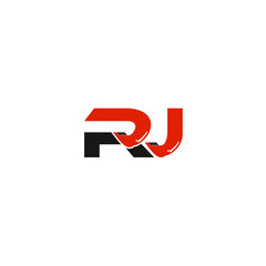 RJ Letter Logo Design with Excavator Creative Modern Trendy
