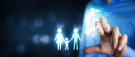 Family care and protection insurance concept