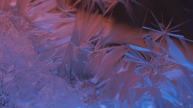 Christmas frost background a timelapse shot of growing ice on a freezing window