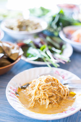 rice noodle with fish curry sauce