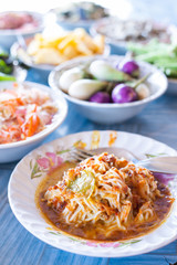 rice noodle with fish curry sauce