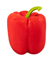 Red bell pepper isolated on white background with clipping path