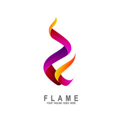 Fire logo icon vector design illustration, Flame logo , 3d icon