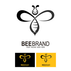 Bee logo with line design, Animal icon