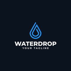 Simple Abstract Water Drop Logo Line Design Template