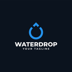 Simple Abstract Water Drop Logo Line Design Template