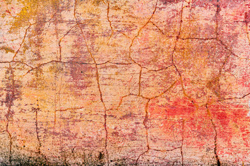 Texture of a concrete wall with cracks and scratches which can be used as a background