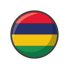Isolated mauritius flag icon block design