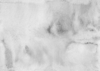 Watercolor light gray background texture. White and black stains on paper. 