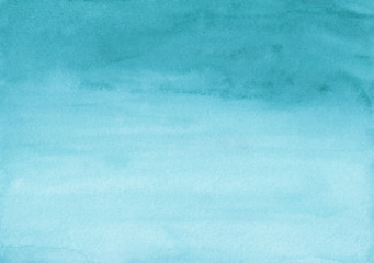 Watercolor blue ombre background hand painted. Aquarelle sky blue texture.  © Kseniya