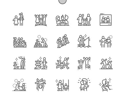 Family Values Well-crafted Pixel Perfect Vector Thin Line Icons 30 2x Grid for Web Graphics and Apps. Simple Minimal Pictogram